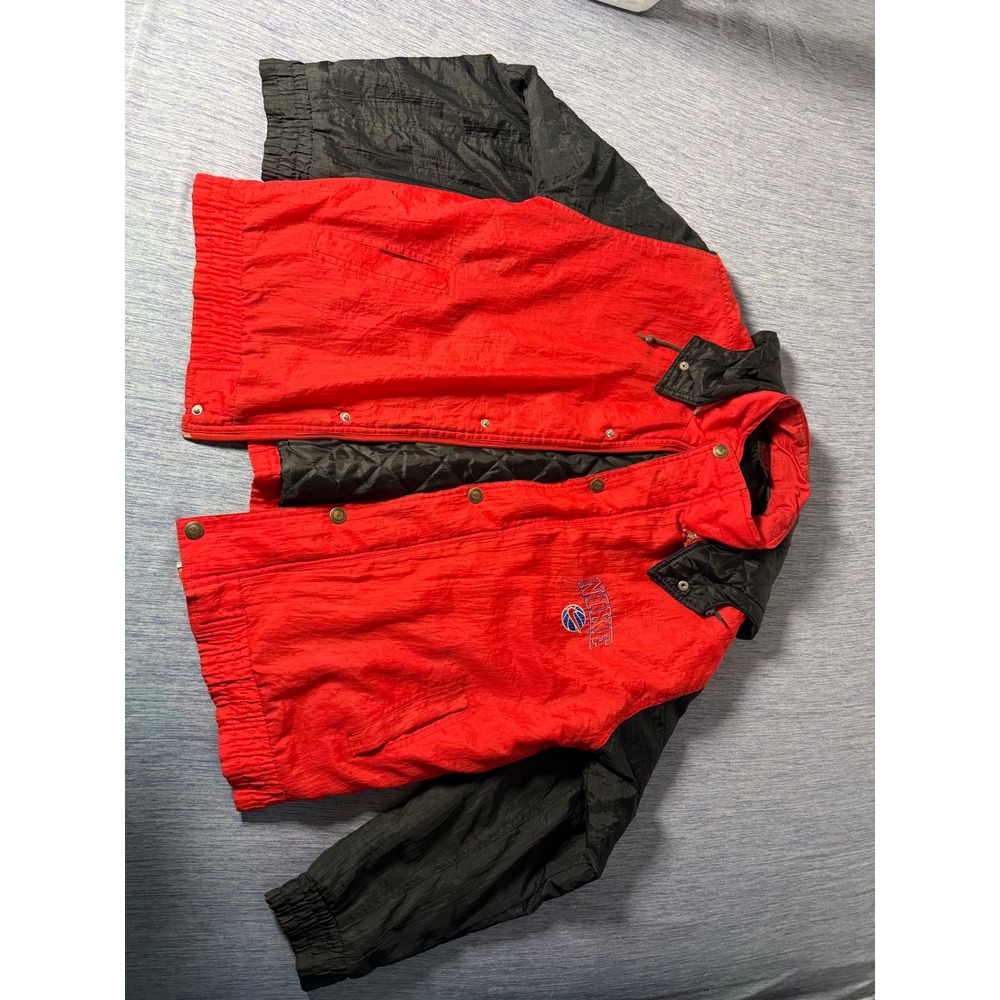 Vintage Nike Basketball Jacket Red Black Quilted XXL Big Swoosh USA Patch 90s